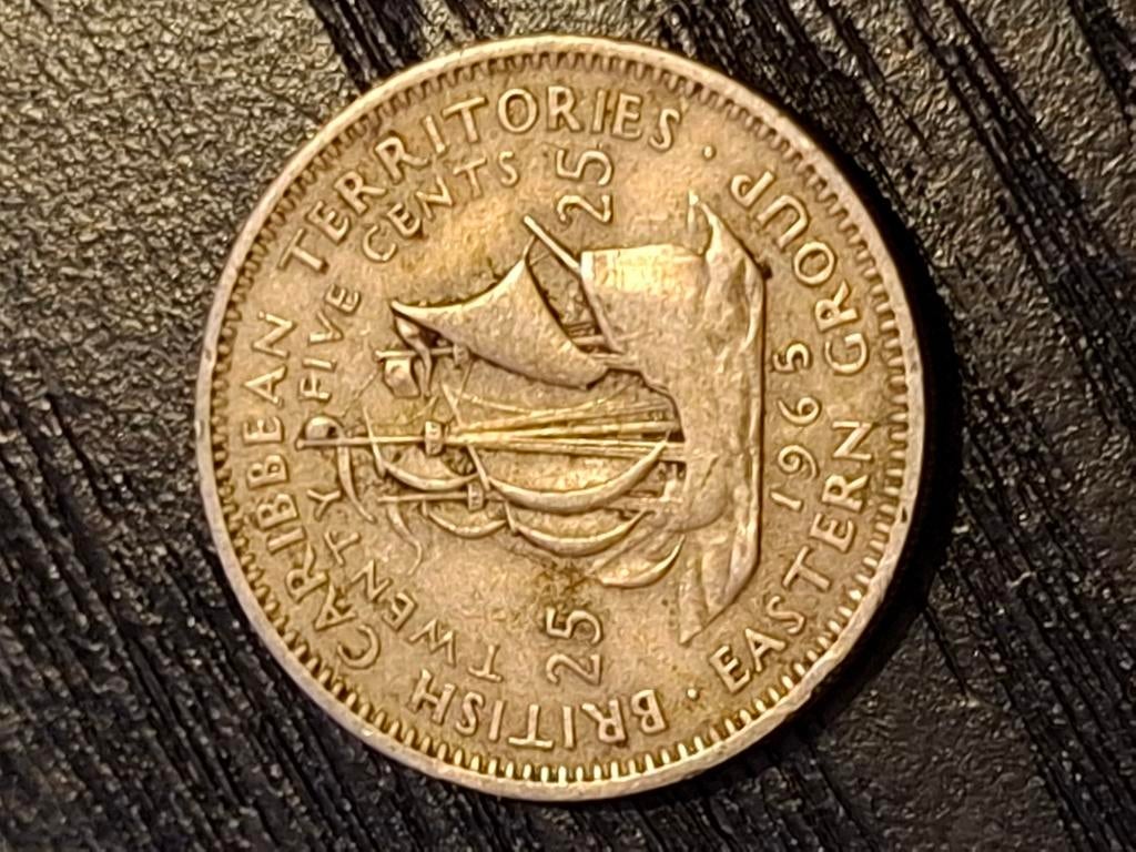 25 cents, Reine Elizabeth II, États des Caraïbes orientales, Envoi