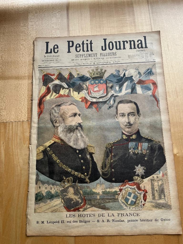Le Petit Journal avec cover Leopold II -1895, Collections, Envoi, Utilisé, Magazine ou livre