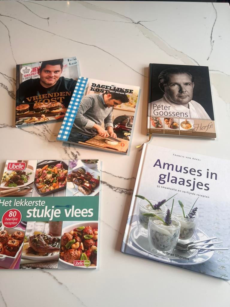 Jeroen Meus, Peter Goossens, … kookboeken: 4€/st, Ophalen of Verzenden, Zo goed als nieuw, Europa, Hoofdgerechten
