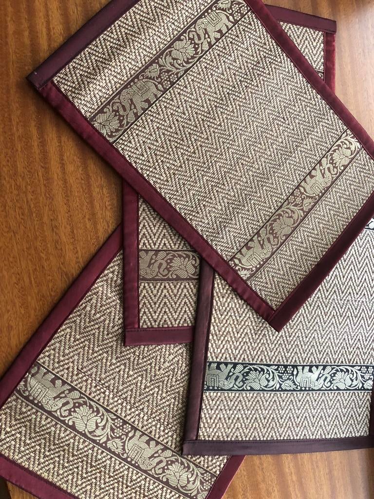 4 placemates uit Thailand, Huis en Inrichting, Ophalen of Verzenden, Nieuw, Overige kleuren, Placemat