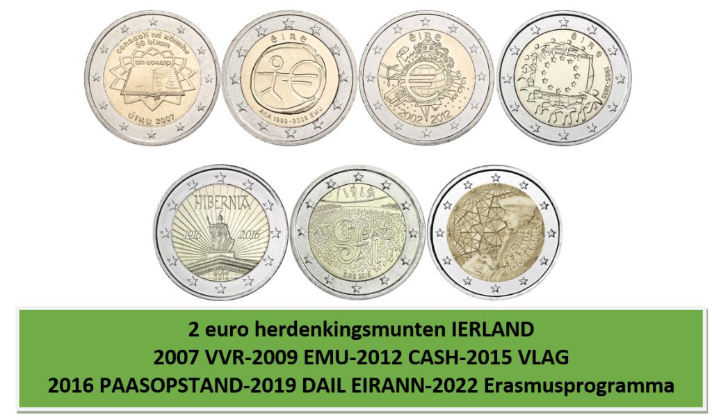 Pièces commémoratives de 2 euros Irlande 2007-2022, Enlèvement ou Envoi, Irlande, 2 euros