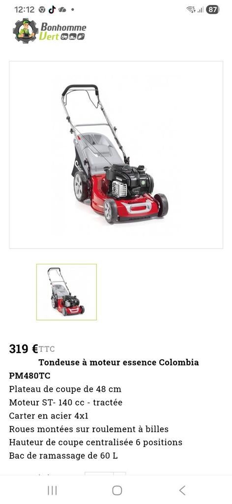 Thermische grasmaaier met zelfgetrokken motor, Ophalen of Verzenden, Nieuw