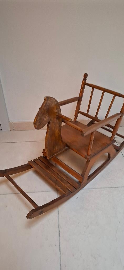 Vintage houten paardjes kinderschommel, Ophalen
