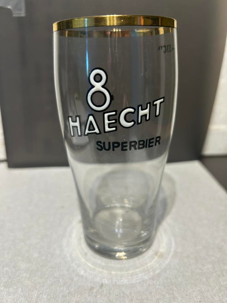 Verre à bière émaillé 8 Haecht Superbier 33Ctl, Enlèvement ou Envoi, Comme neuf