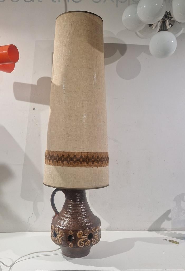 Keramische vloerlamp 125cm hoogte ,  retro keramiek, Huis en Inrichting, Lampen | Vloerlampen, Zo goed als nieuw, 100 tot 150 cm
