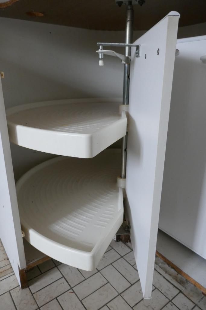 Carrousel / Draaiplateau voor onderhoekkast keuken, Ophalen, Gebruikt, Wit, 50 tot 100 cm