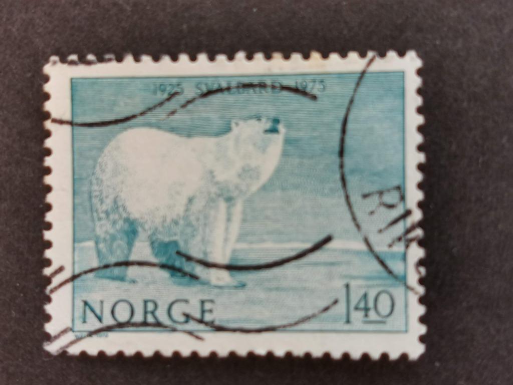 Norvège 1975 - animaux sauvages - ours polaire, Enlèvement ou Envoi, Affranchi, Animal et Nature