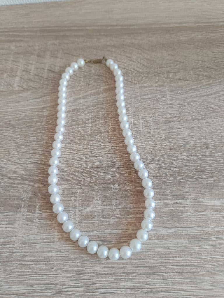 Collier de perles anciennes, Bijoux, Sacs & Beauté, Colliers, Enlèvement, Comme neuf, Blanc, Pierre ou Minéral
