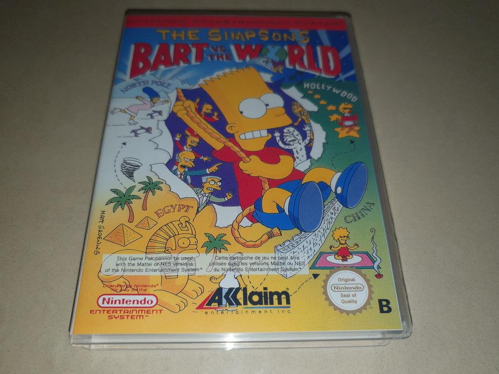 The Simpsons Bart vs The World NES Game Case, Verzenden, Zo goed als nieuw