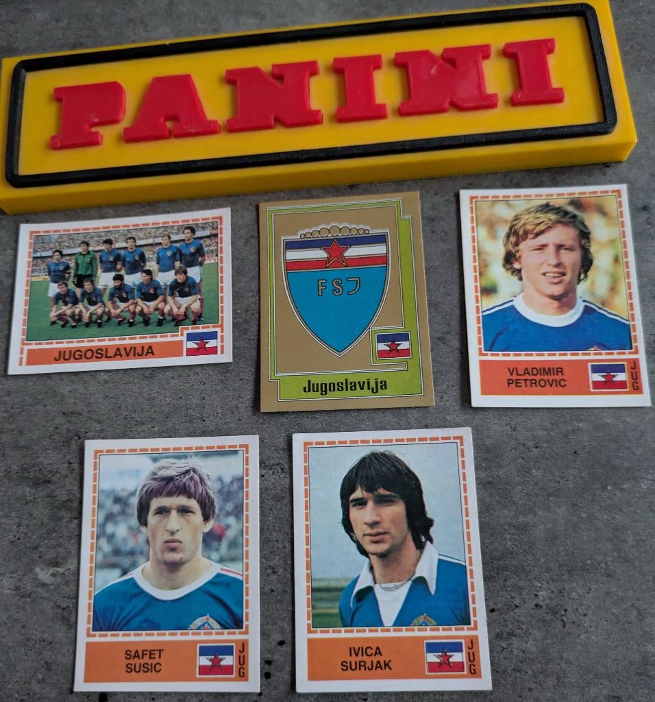AUTOCOLLANTS PANINI FOOTBALL EUROPE 80 YOUGOSLAVIE 5x rares, Hobby & Loisirs créatifs, Autocollants & Images, Neuf, Envoi