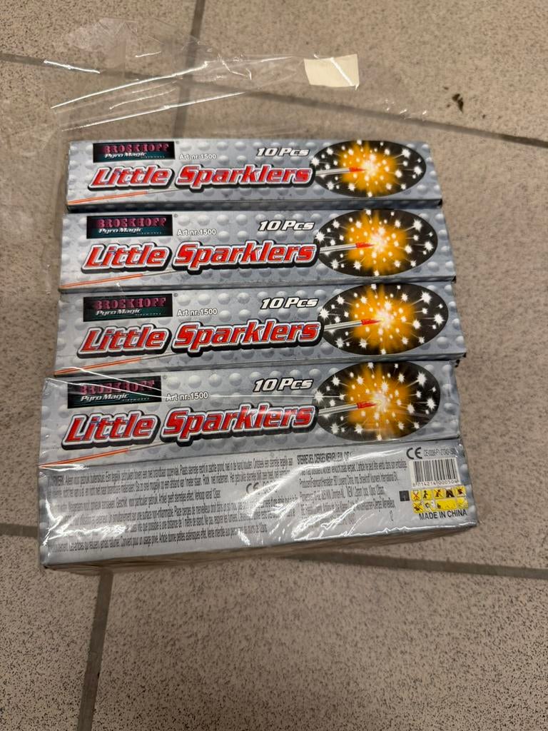Little sparklers vuurwerkstokjes per 10 in doosje, Ophalen, Nieuw, Feestartikel
