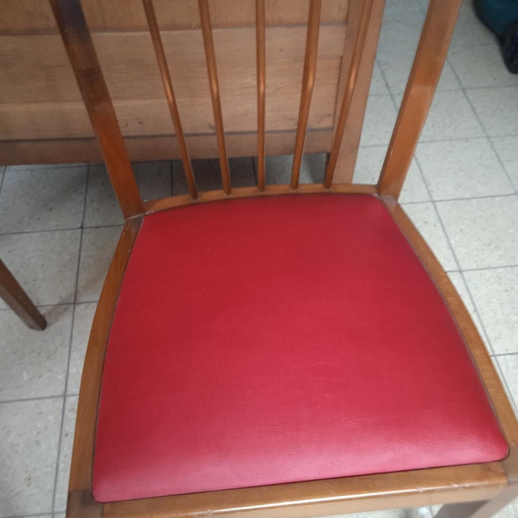 2 chaises anciennes de haute qualité, assise en cuir, Enlèvement ou Envoi