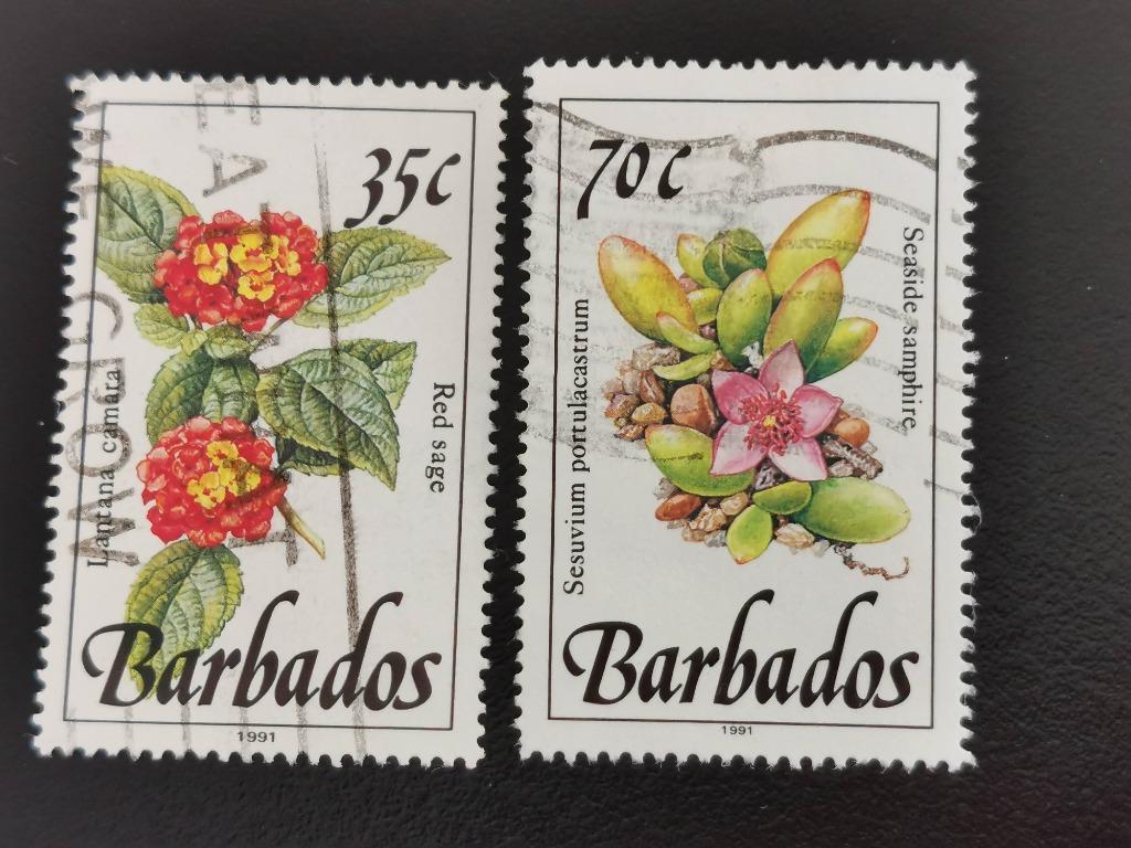 Barbados 1992 - bloemen en vetplanten, Ophalen of Verzenden, Gestempeld, Midden-Amerika
