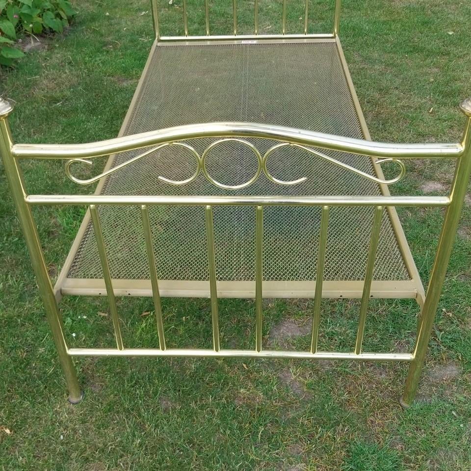 Bed metaal koper look vintage, Ophalen, Gebruikt