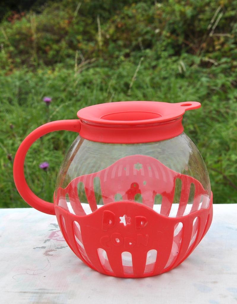 cruche en verre et plastique pour pop corn micro onde, Enlèvement ou Envoi, Comme neuf, Verre, Autres types