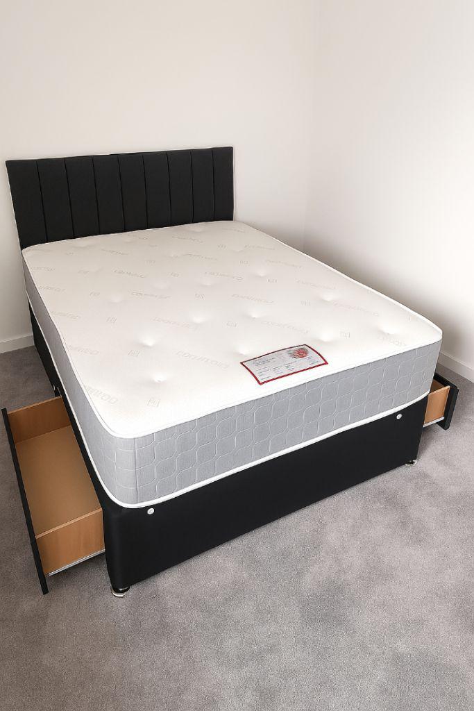 IKEA Divan bed and mattress with free delivery, Huis en Inrichting, Slaapkamer | Bedden, Overige kleuren, 200 cm, Nieuw, Tweepersoons
