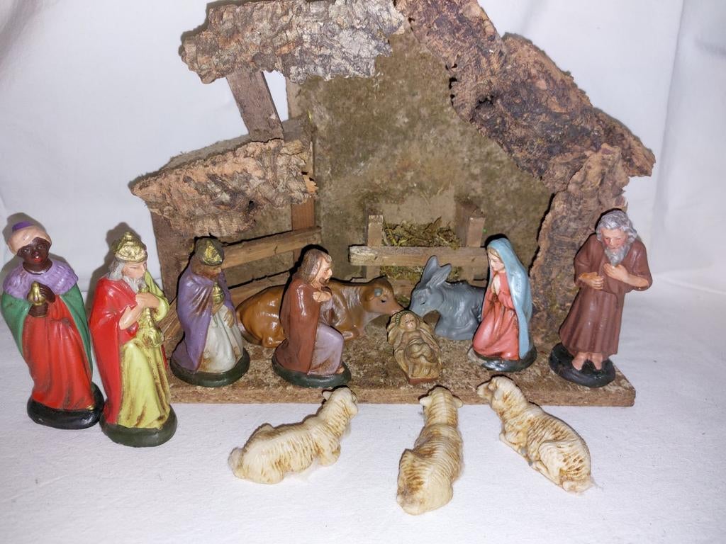 Marolin kerstgroep met kerststal 11 cm, Diversen, Kerst, Ophalen of Verzenden, Zo goed als nieuw