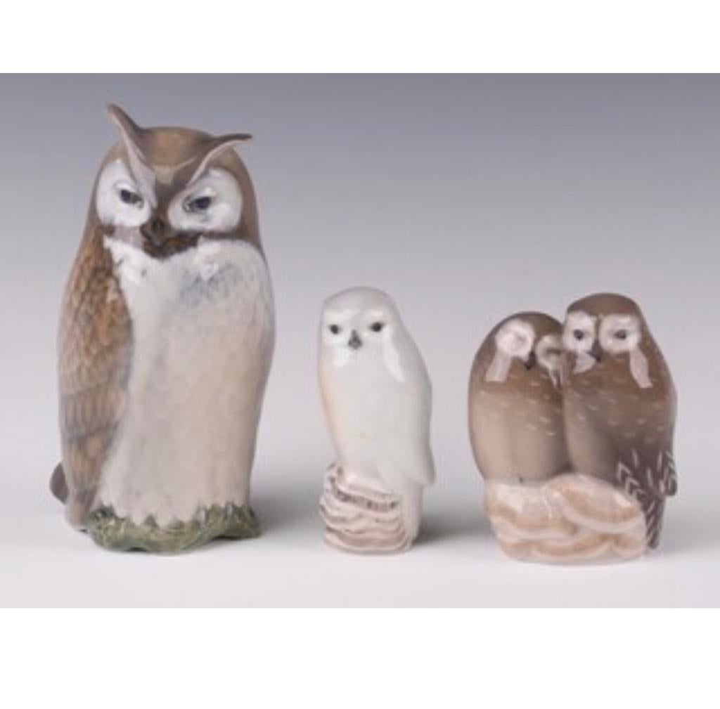 Set hiboux Royal Copenhagen 2999 834 1741 + chouettes B&G 3x, Enlèvement ou Envoi, Comme neuf, Animal