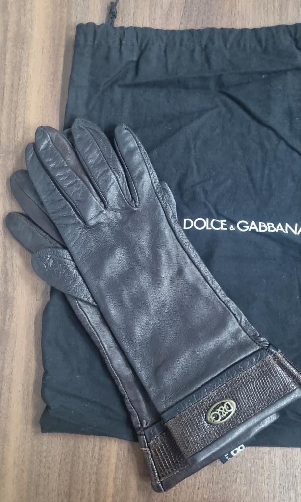 Dolce en gabbana donkerbruine lederen handschoenen, Enlèvement ou Envoi, Gants