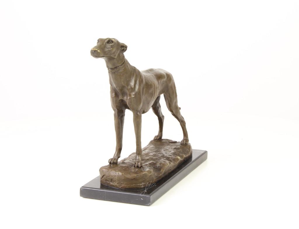Statue en bronze d'un lévrier LIVRAISON GRATUITE, Envoi, Bronze