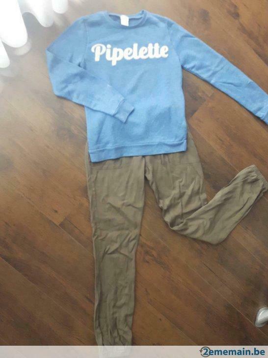 Pantalon et sweat 10 ans, Utilisé, Fille, Pull ou Veste