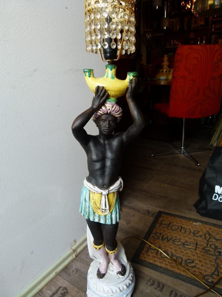 vintage - antieke Moorish vloerlamp Blackamoor, Ophalen