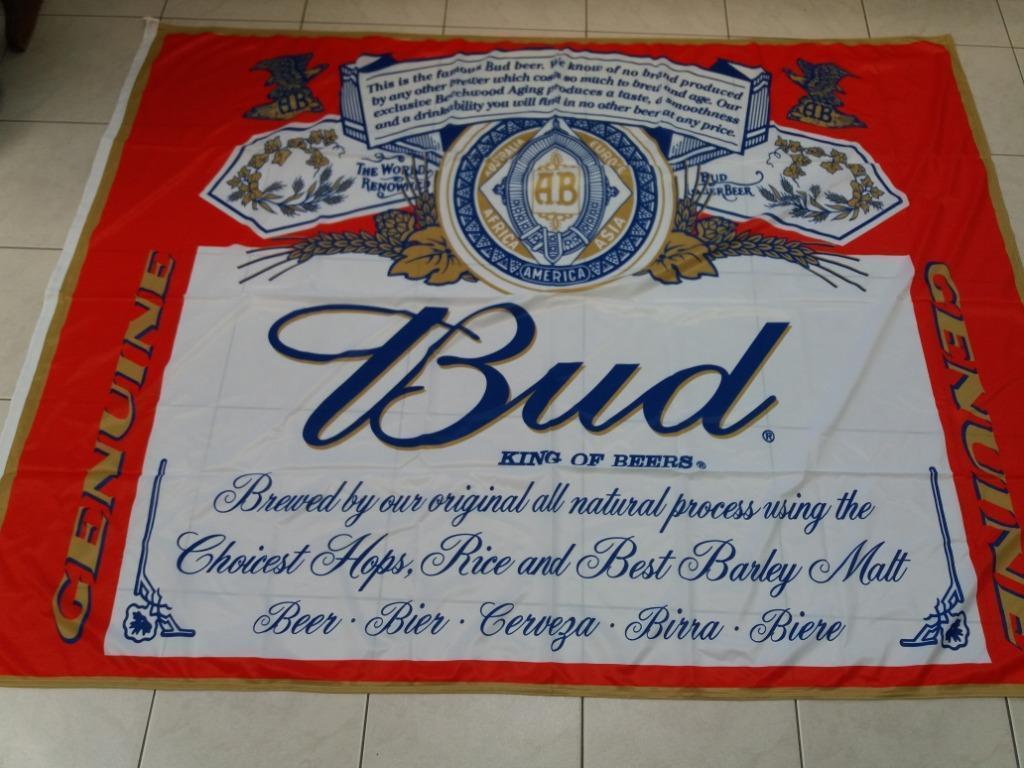 vlag : Bud king of Beers Genuine, Verzamelen, Ophalen, Nieuw