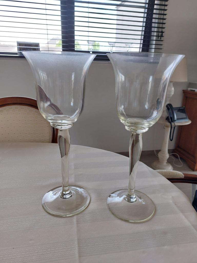 Vazen op voet glas glazen vaas, Huis en Inrichting, Woonaccessoires | Vazen, Ophalen of Verzenden, Glas