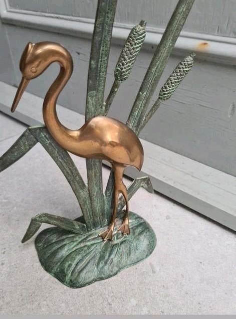 Reiger ,metaal en messing, hoogte 36, Antiek en Kunst, Ophalen of Verzenden