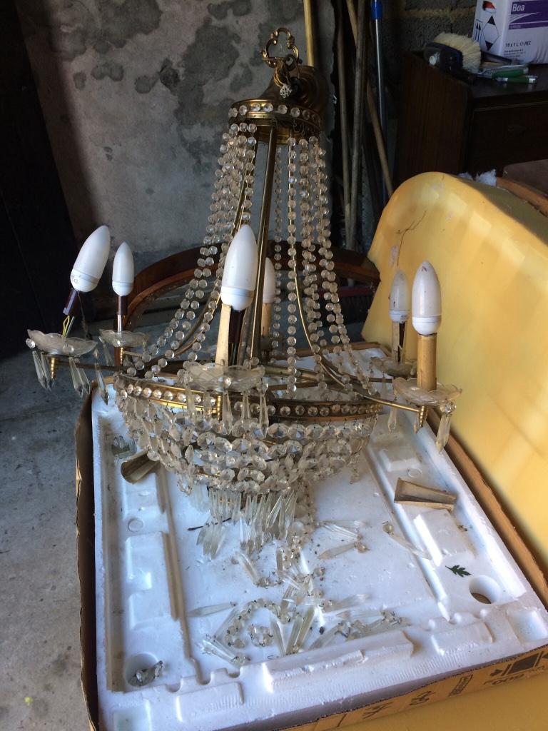 Lustre ancien, Enlèvement ou Envoi, Utilisé, Verre