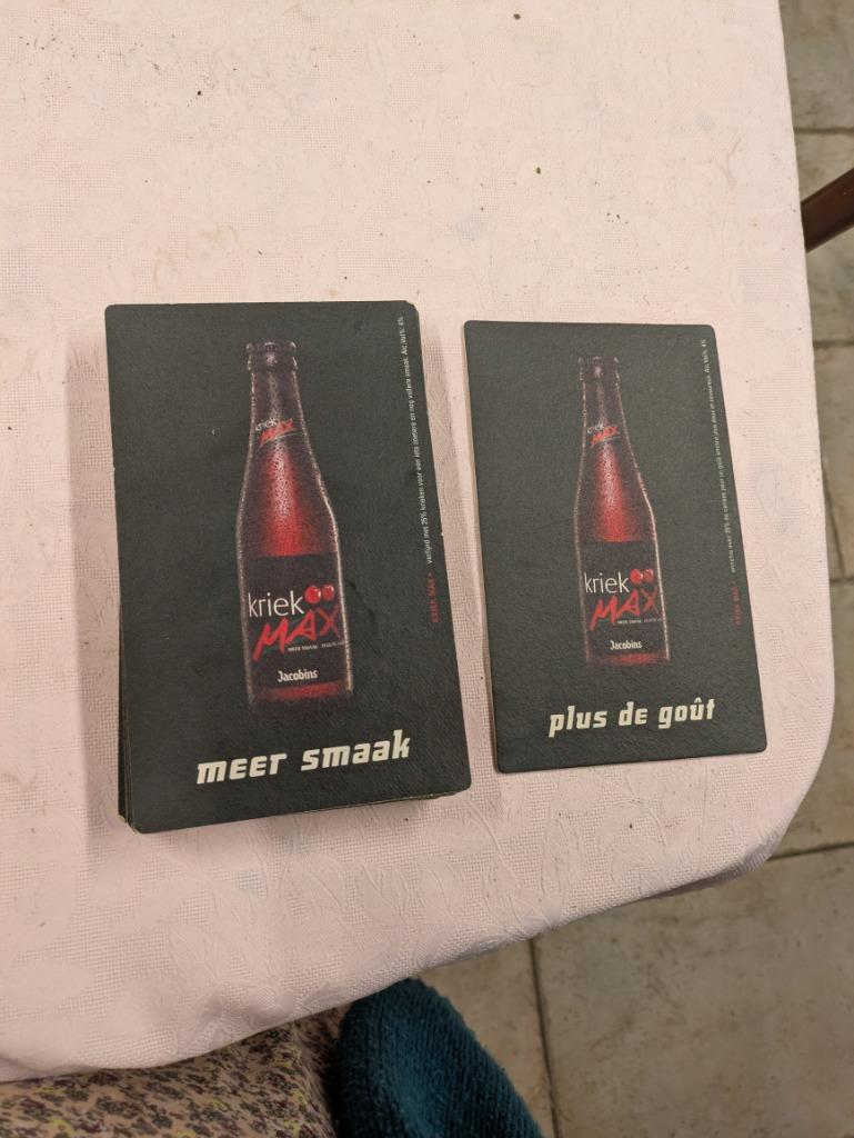 Kriek max, Verzamelen, Ophalen of Verzenden, Zo goed als nieuw, Viltje(s)