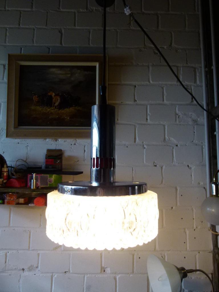 vintage space age hanglamp Lita France, Ophalen, 50 tot 75 cm, Zo goed als nieuw, Glas