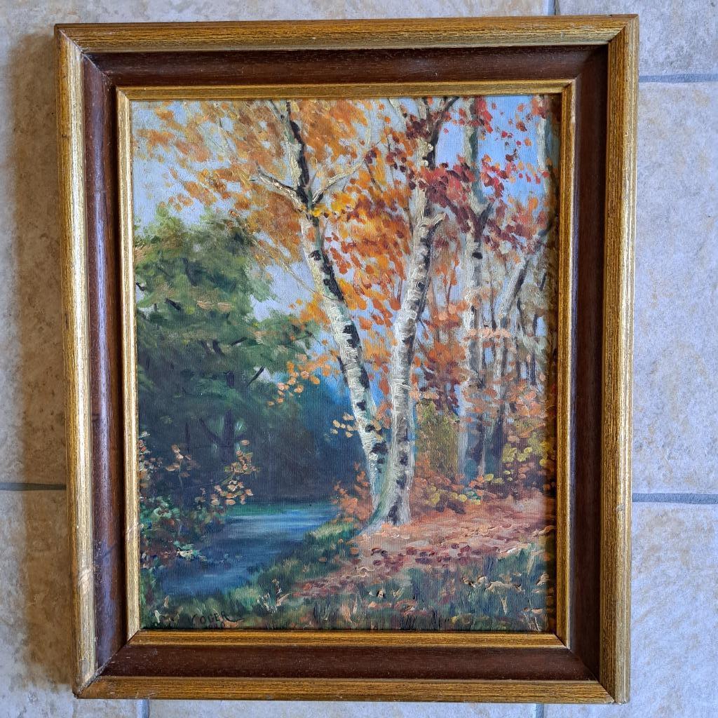 Tableau huile sur toile paysage automne, Enlèvement