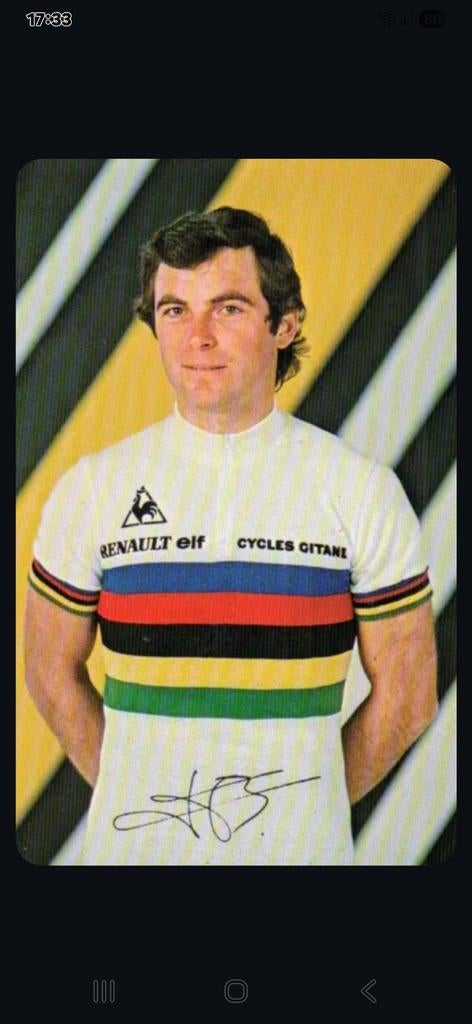 Gezocht: originele vintage WK wielertrui van Bernard Hinault, Verzenden