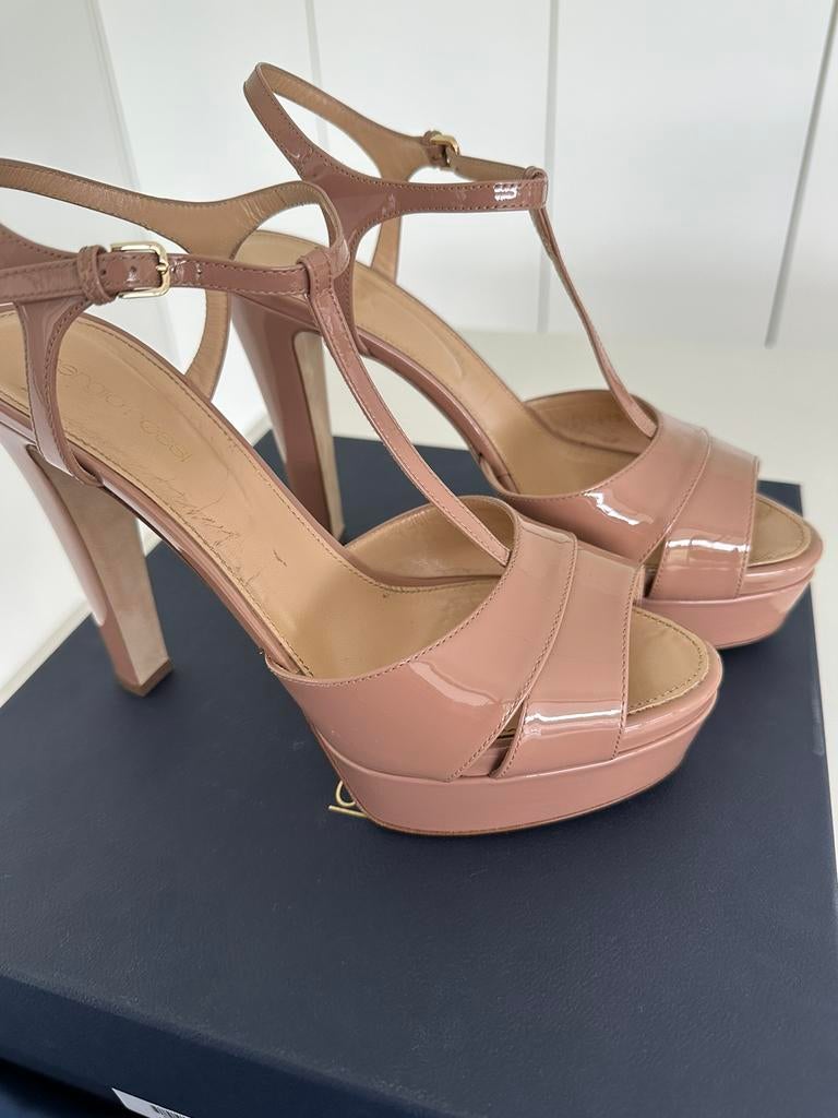 Sandalen Sergio Rossi, Kleding | Dames, Schoenen, Sergio Rossi, Beige, Zo goed als nieuw, Sandalen of Muiltjes