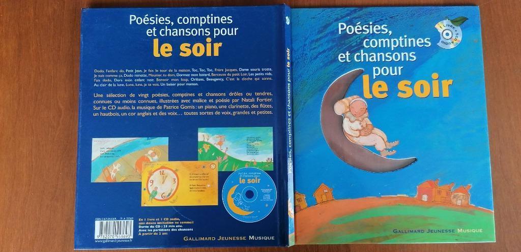 Poésies, comptines et chansons pour le soir, Gallimard, Livres, Garçon ou Fille, Enlèvement ou Envoi, Fiction général, Utilisé