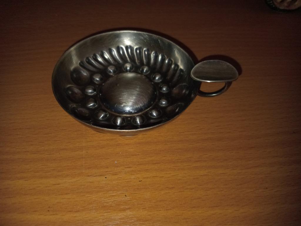 Tastevin zilverkleurig metaal, Antiek en Kunst, Ophalen of Verzenden, Zilver