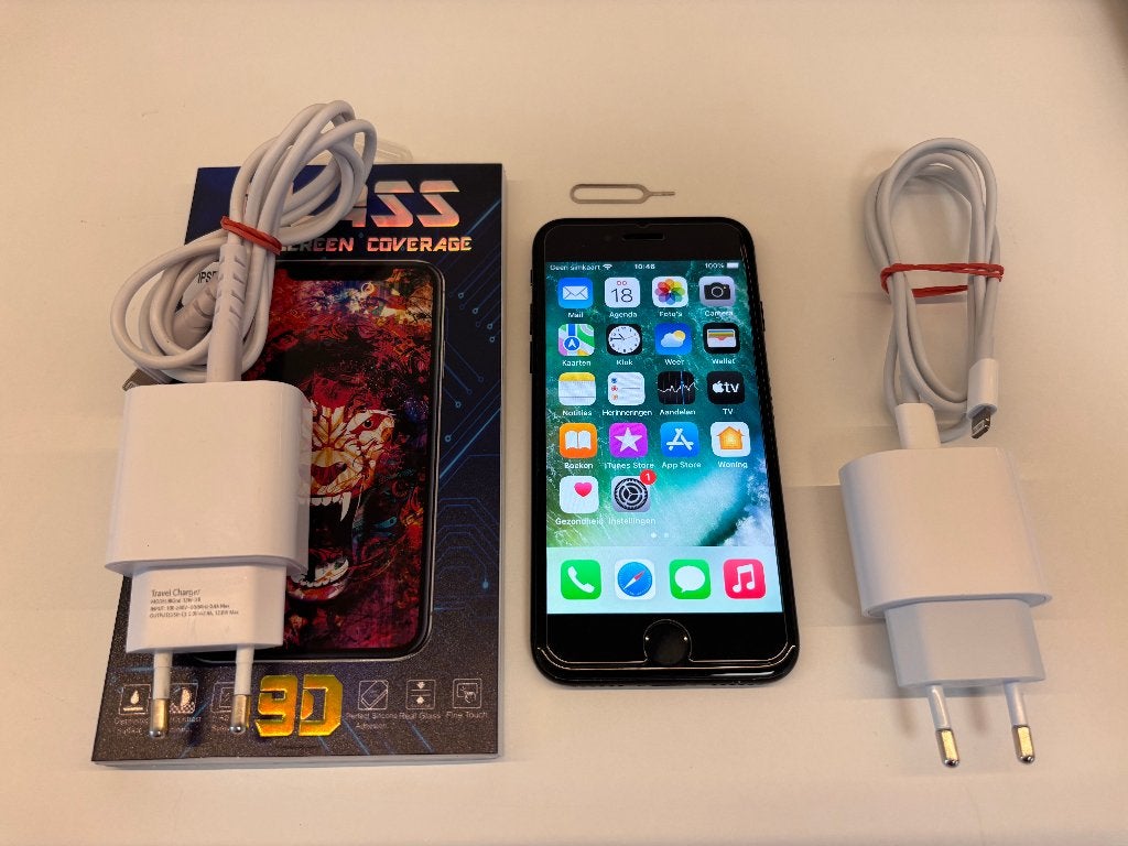 !!! iPhone 7 - 128 GB - Jet Black + Extra's !!!, Telecommunicatie, Mobiele telefoons | Apple iPhone, Zwart, 88 %, Ophalen of Verzenden