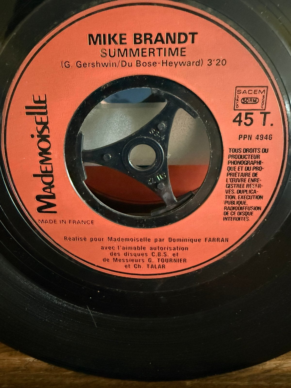 Mademoiselle, Pressage original, Enlèvement ou Envoi, Single, Comme neuf