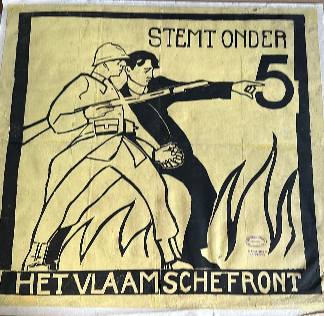 Poster 11/1919 verkiezingsaffiche Vlaams Front zeldzaam, Ophalen of Verzenden, Gebruikt, Overige onderwerpen