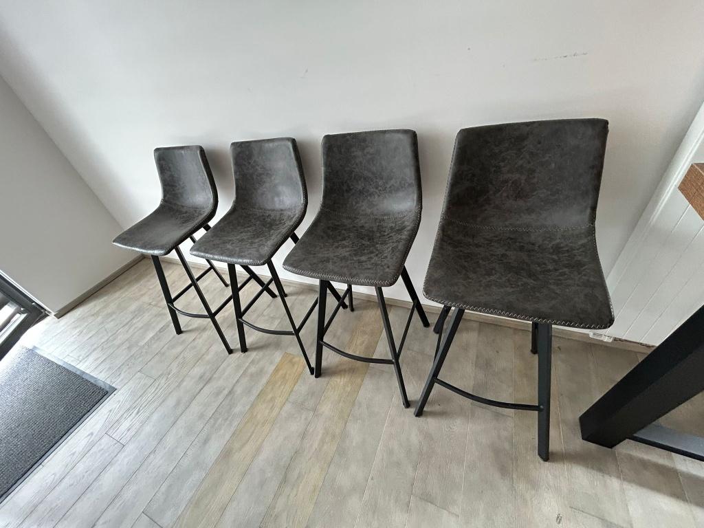 4 chaises de bar Ozan 5520 - anthracite, 4 tabourets, Enlèvement, Comme neuf