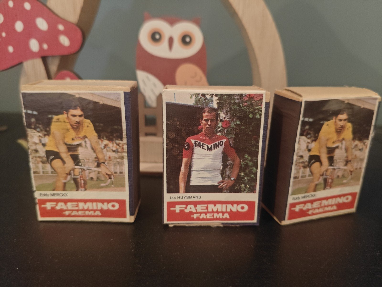 lot van 10 vintage lucifer doosjes faemino faema wielerploeg, Ophalen of Verzenden