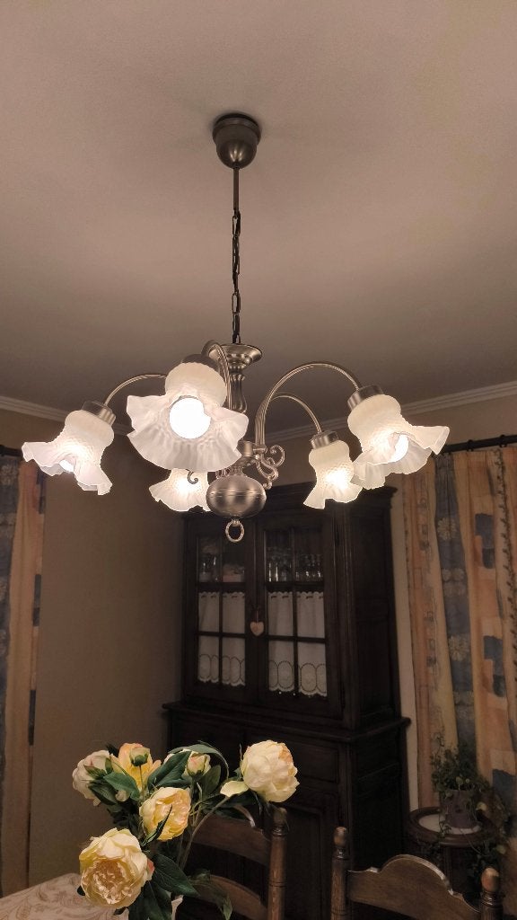 LUSTRE DE MARQUE MASSIVE, Maison & Meubles, CLASSIQUE, Comme neuf, Enlèvement, E27 (grand)