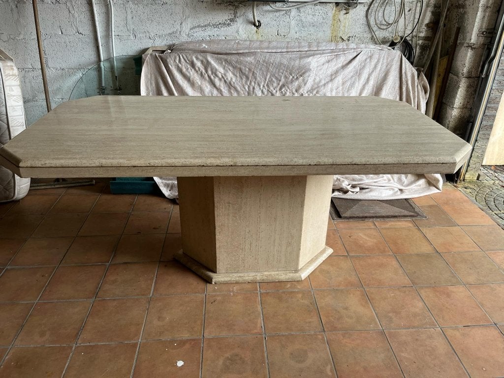 Table à manger en travertin 180x90x74, Maison & Meubles, Enlèvement ou Envoi