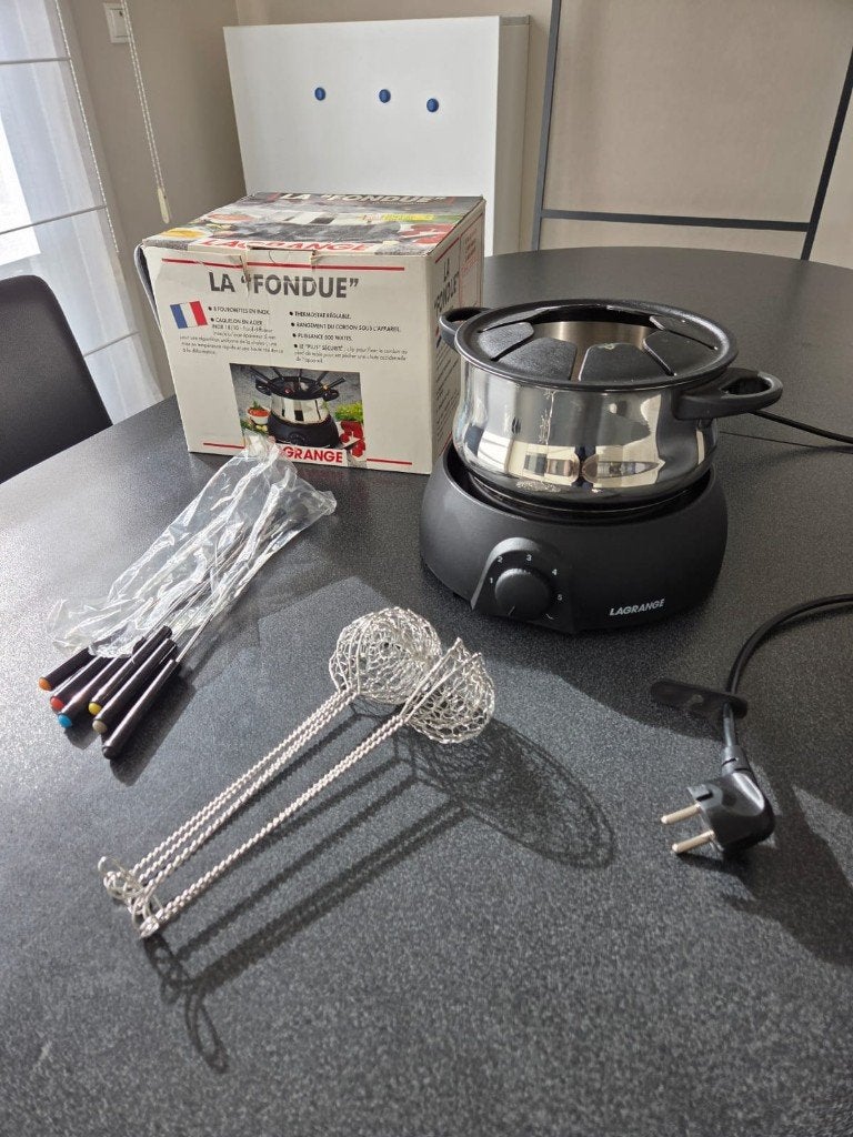 Fondueset Lagrange 6 personen, Elektronische apparatuur, Fonduesets, Ophalen, Gebruikt, Fondueset