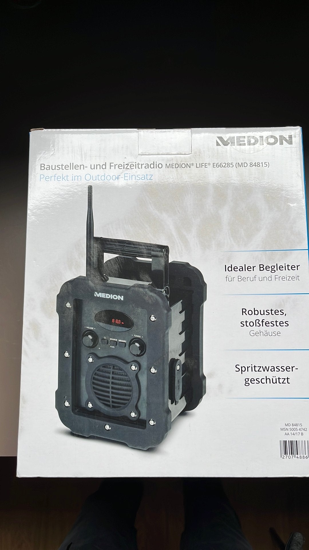 Werfradio zwart Medion, TV, Hi-fi & Vidéo, Radios, Enlèvement ou Envoi, Comme neuf