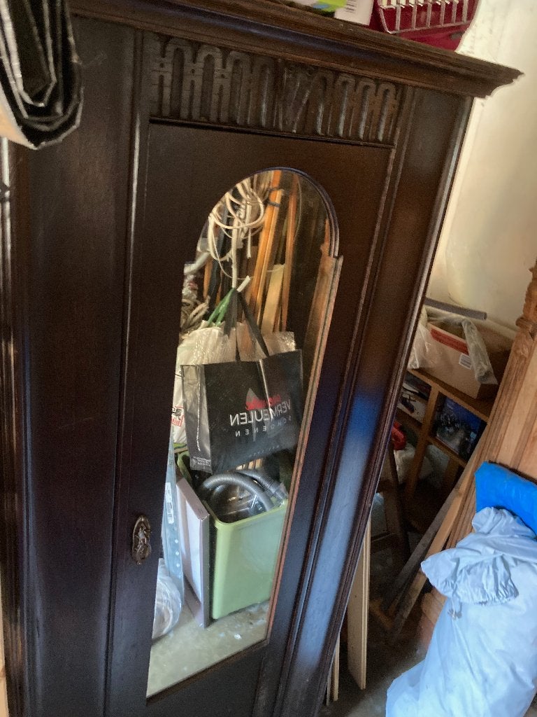 oude kast met spiegel, Antiek en Kunst, Ophalen