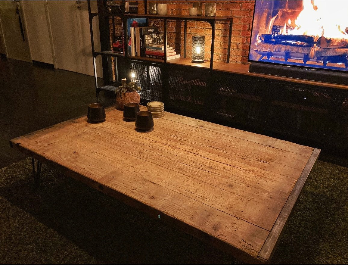 Salontafel handgemaakt, Huis en Inrichting, Ophalen, 100 tot 150 cm, 50 tot 100 cm, Zo goed als nieuw