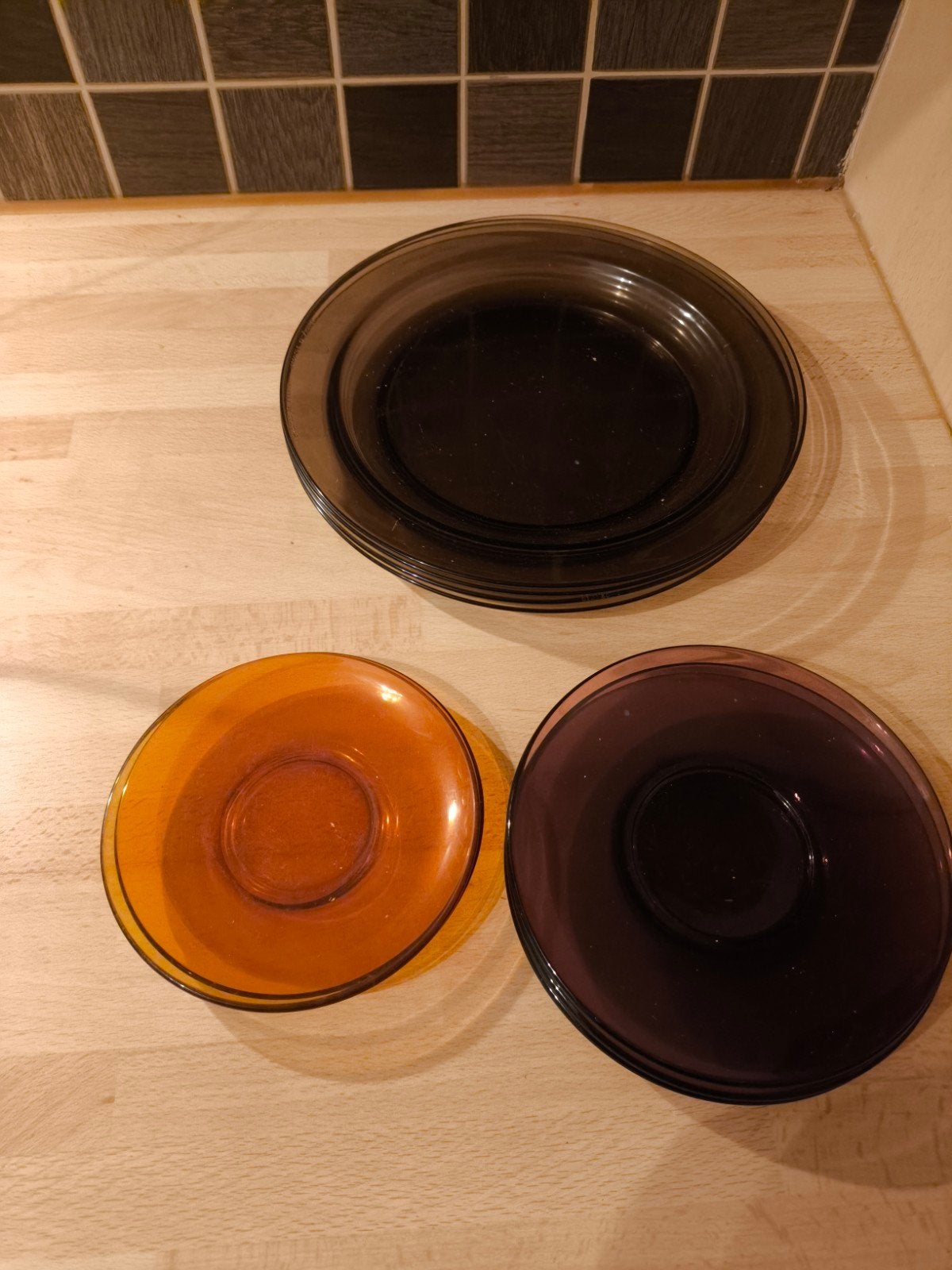 lot d'assiettes en verre, Maison & Meubles, Enlèvement, Verre
