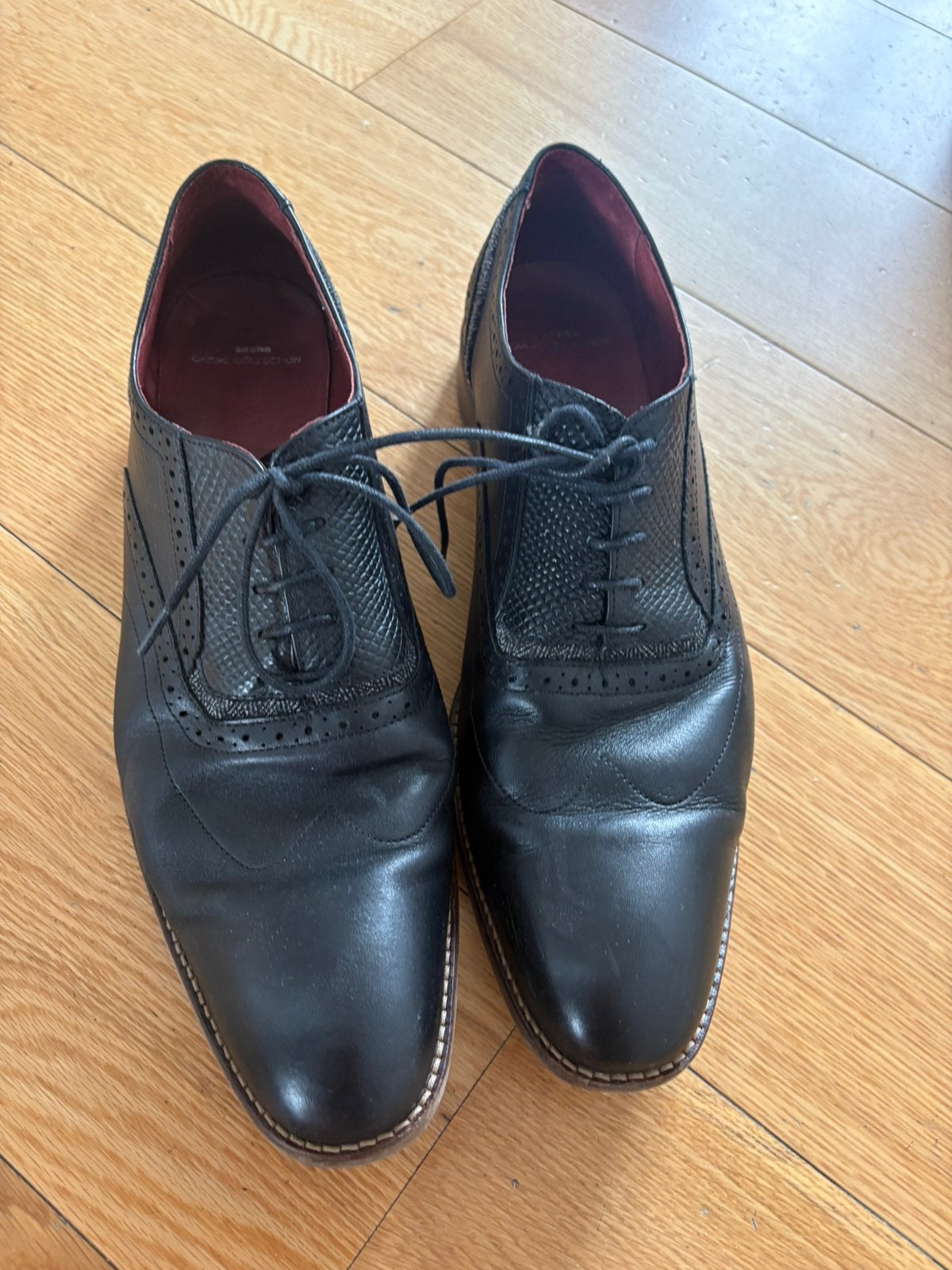 Sacha Casual Collection Wingtip Oxford, cuir noir, taille 46, Enlèvement ou Envoi, Comme neuf, Noir
